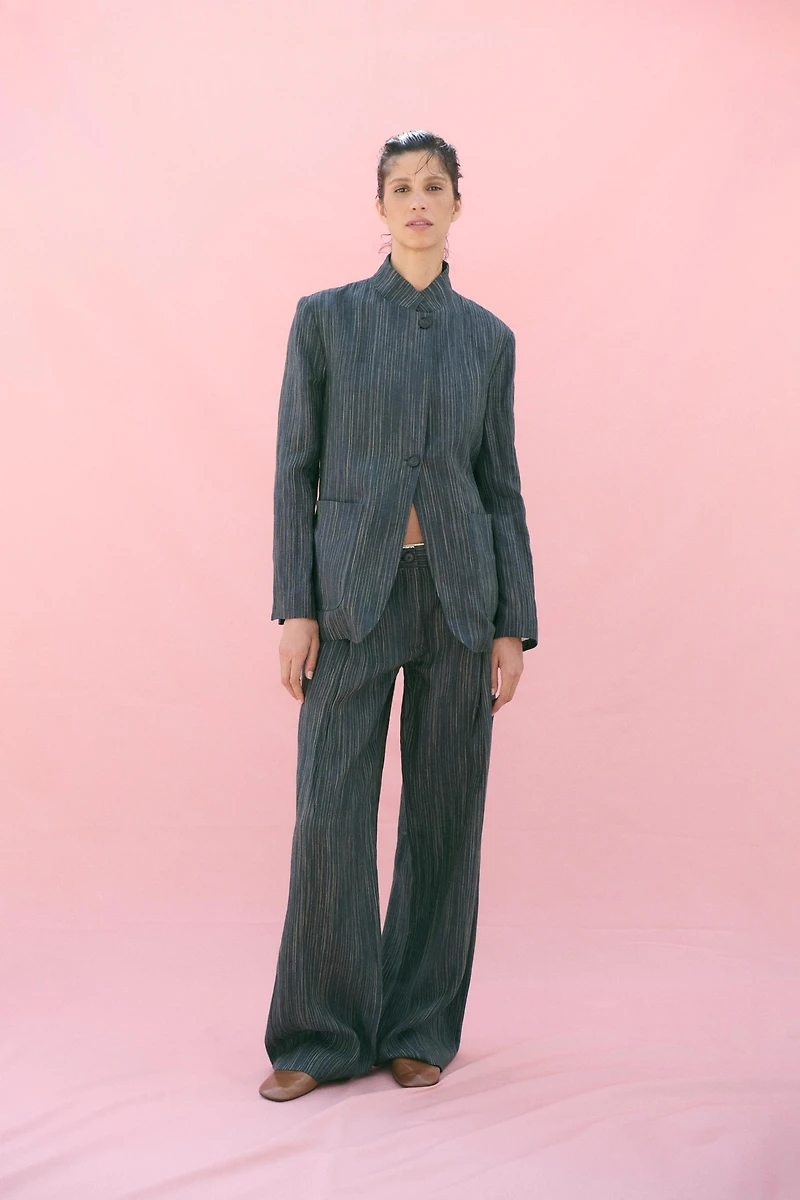 ZW COLLECTION STRIPED LINEN BLAZER