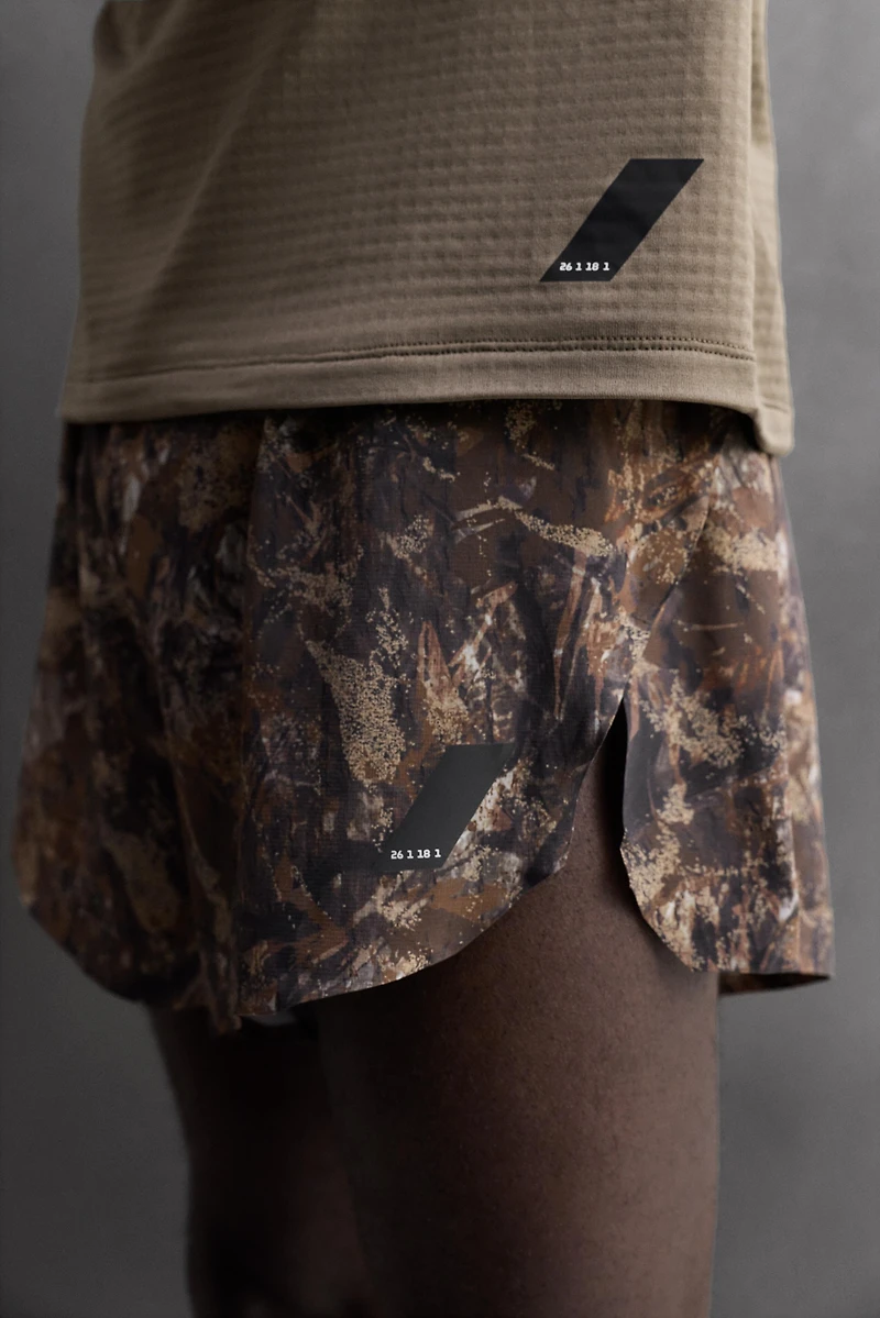 TREE PRINT RUNNING SHORTS