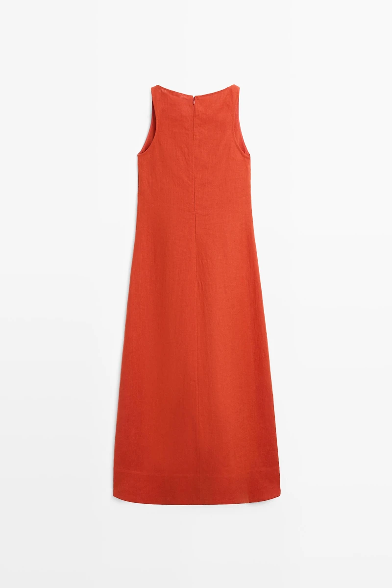 100% linen halter dress