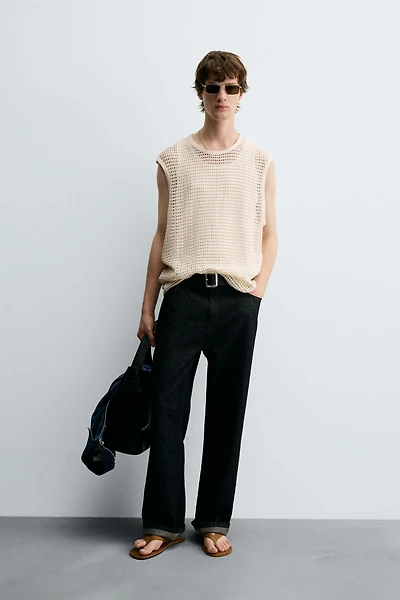 CROCHET TEXTURED T-SHIRT