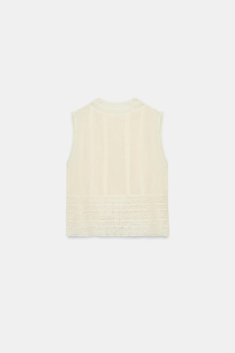 BLOUSE DENTELLE SANS MANCHES ZW COLLECTION