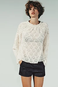 STUDDED LACE TOP