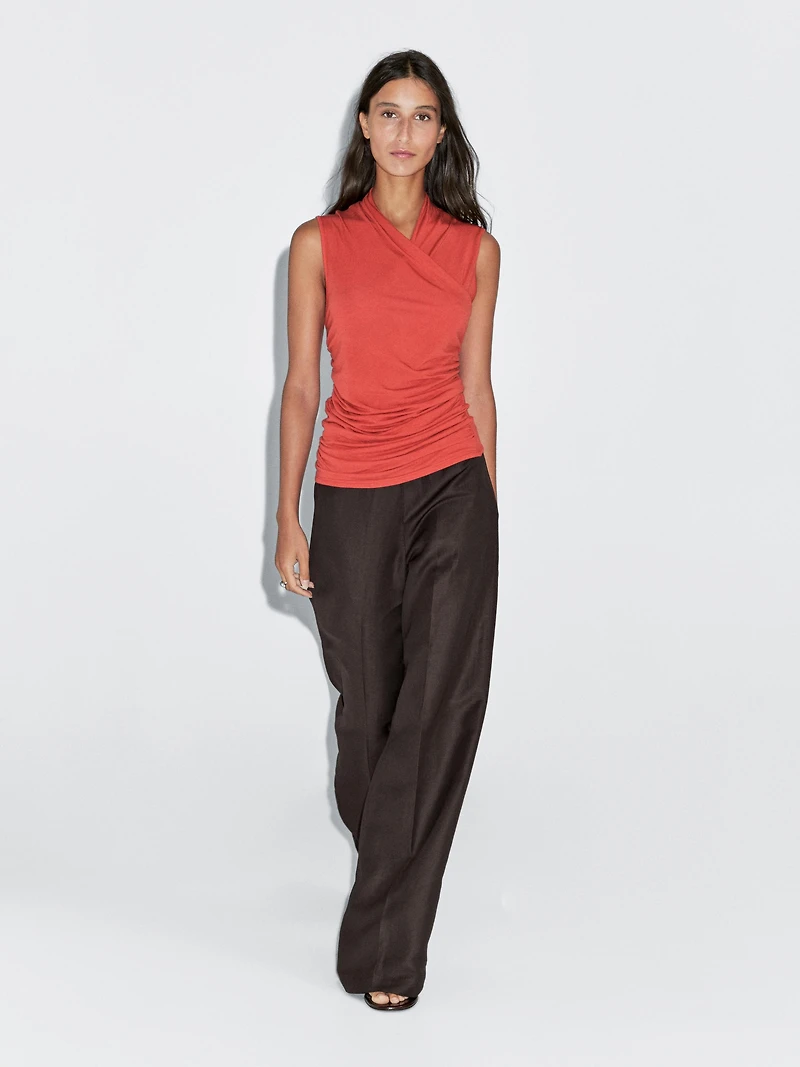 Top drapé cache-cœur