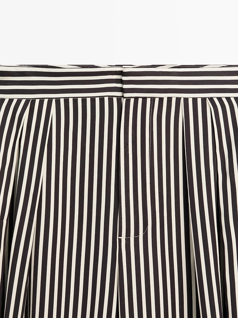 Striped draped pants with darts