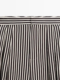 Striped draped pants with darts