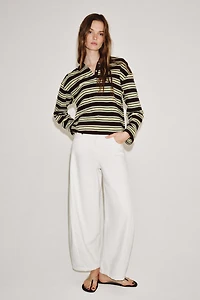 STRIPED LONG SLEEVE POLO
