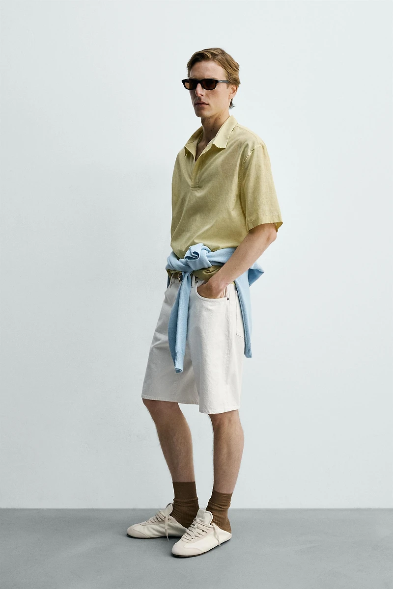 SEMI-SHEER BOXY FIT POLO SHIRT