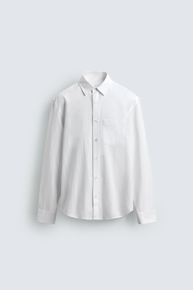 REGULAR FIT WRINKLE EFFECT SHIRT