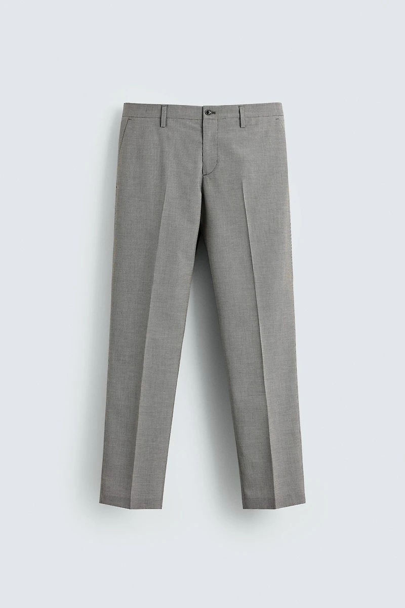 REGULAR FIT HOUNDSTOOTH SUIT PANTS