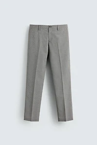 REGULAR FIT HOUNDSTOOTH SUIT PANTS