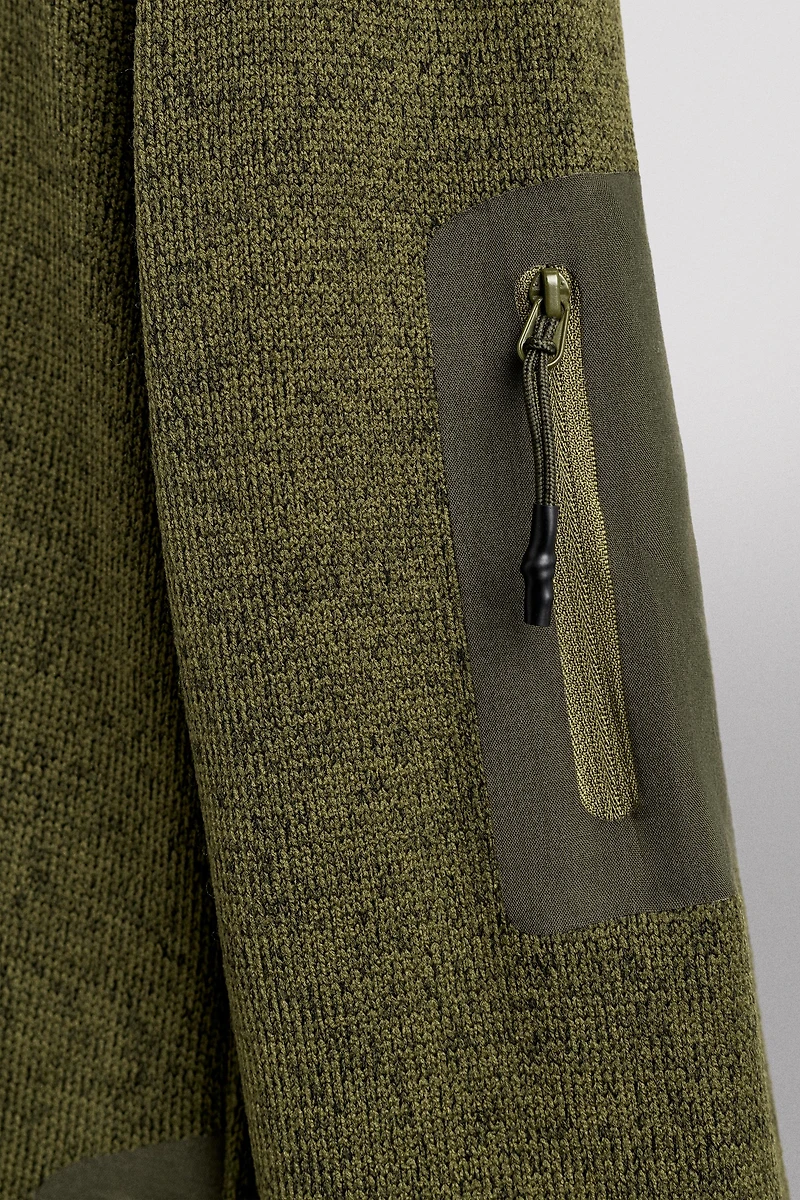 COMBINATION FLEECE CARDIGAN