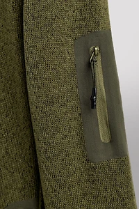 COMBINATION FLEECE CARDIGAN