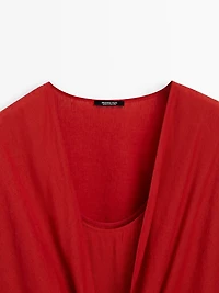Midi dress with knotted neckline