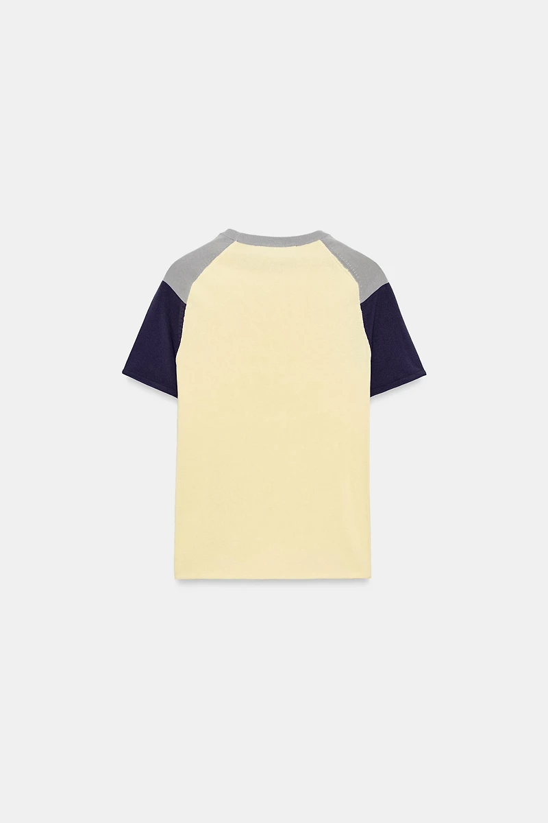 COLOR BLOCK KNIT TOP
