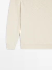 Pull en maille texturée de coton mélangé