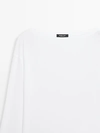 T-shirt col bateau 100 % coton