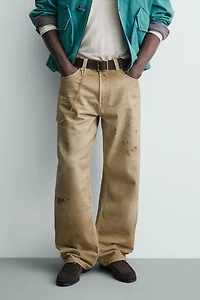 PANTALON STRAIGHT FIT IMPRIMÉ DÉLAVÉ