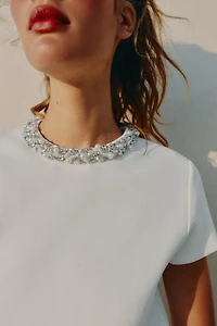 JEWEL BEAD KNIT TOP