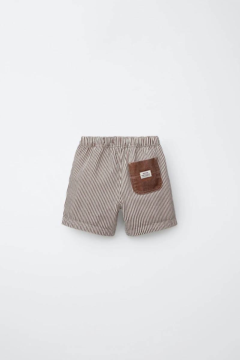STRIPED TWILL SHORTS