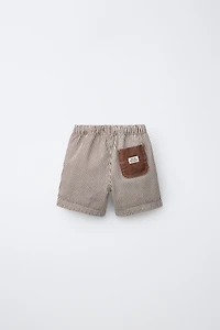 STRIPED TWILL SHORTS