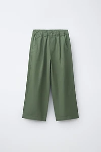 STRAIGHT-LEG COTTON LINEN PANTS