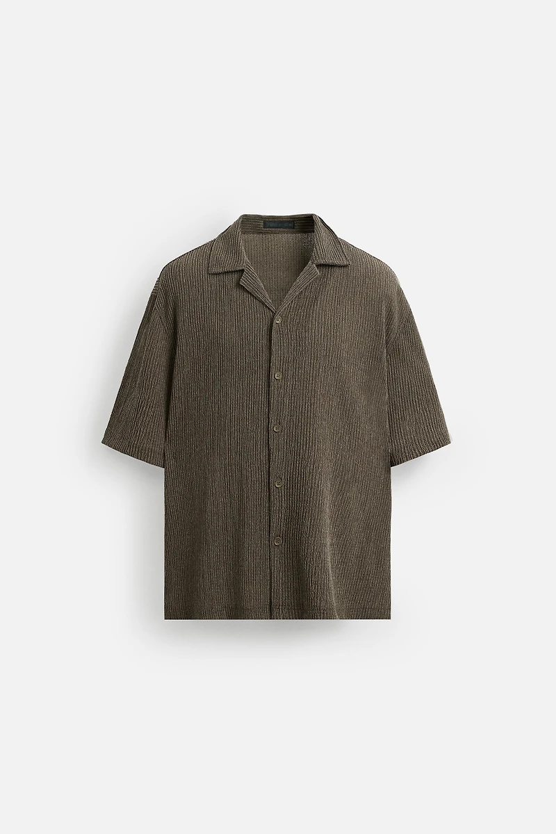 WRINKLED EFFECT TEXTURED SHIRT