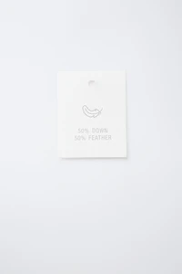 LONG 50% FEATHER AND DOWN WATER REPELLENT PUFFER COAT WITH REMOVABLE FAUX FUR HOODIE