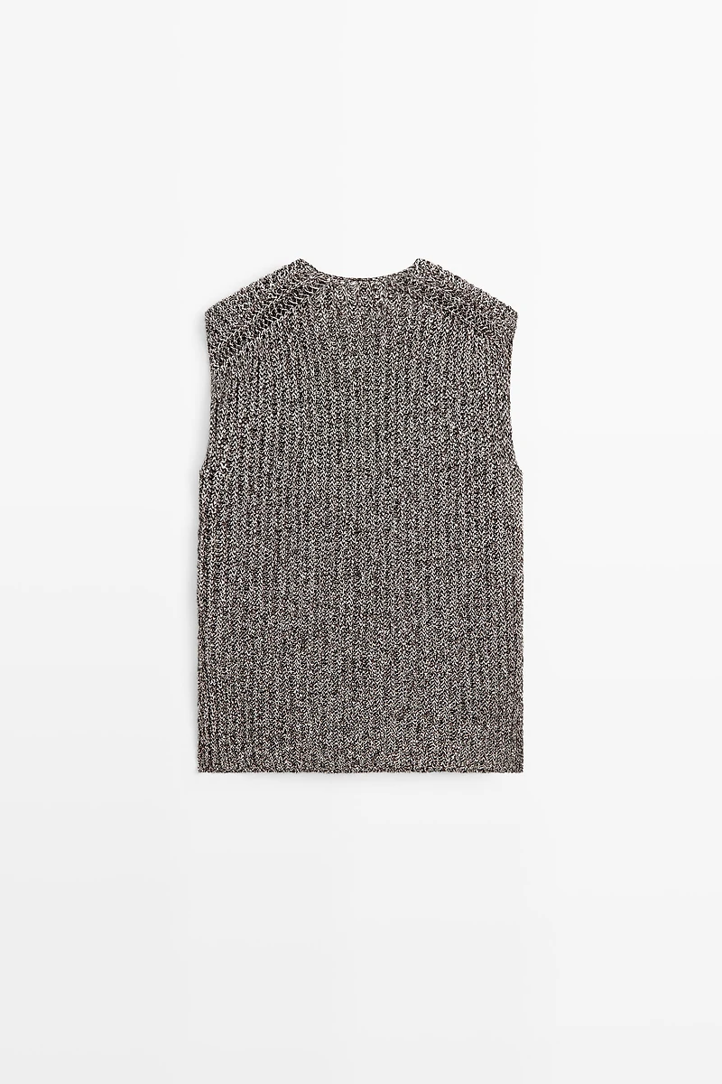 Cotton blend heathered knit top