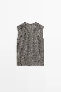 Cotton blend heathered knit top