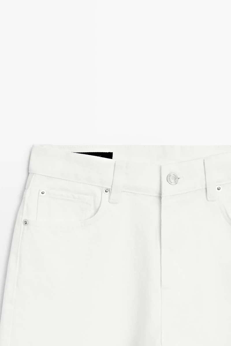 Jean wide leg cropped taille moyenne