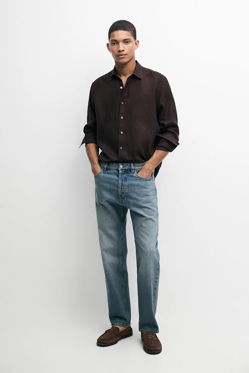 100% linen regular fit shirt