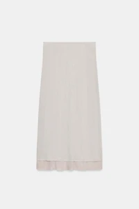 WRINKLED EFFECT KNIT MIDI SKIRT