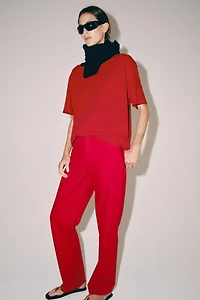 ZW COLLECTION MID-RISE STRAIGHT LEG JEANS