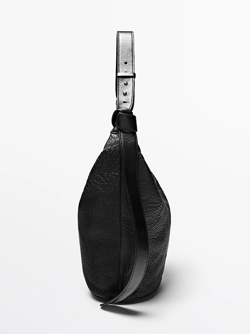 Nappa leather bucket bag