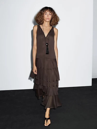 Long flowing dress with ruffles