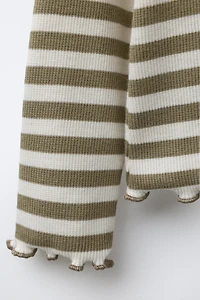 SPARKLY STRIPED EMBROIDERED T-SHIRT