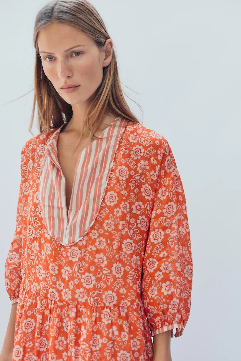 LIMITED EDITION RAMIE FLORAL KAFTAN DRESS