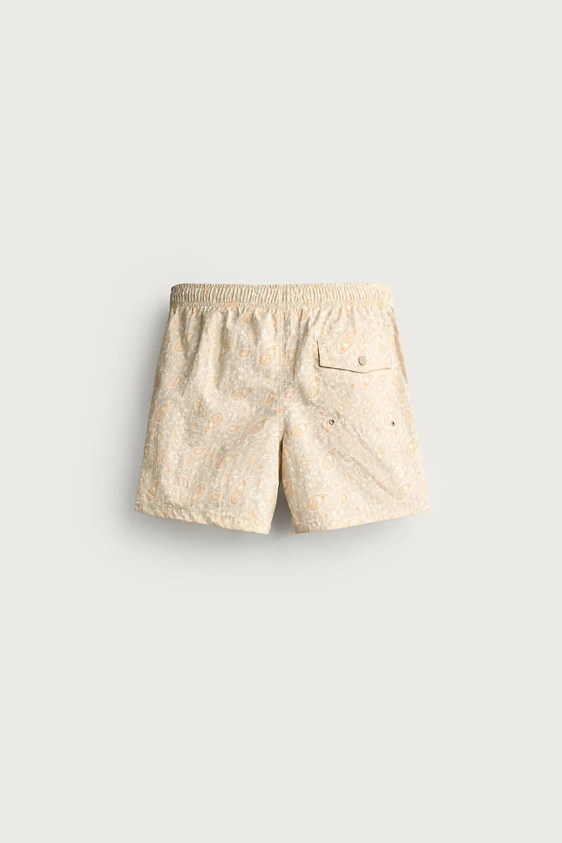 PAISLEY MID-LENGTH SWIM TRUNKS