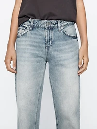 Low-rise straight-leg jeans