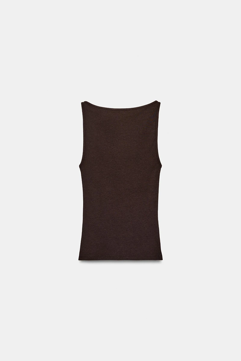 MINIMAL SLEEVELESS T-SHIRT