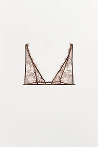 EMBROIDERED LACE TRIANGLE BRALETTE