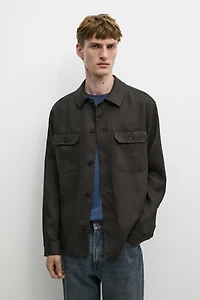 Surchemise poches lin total look