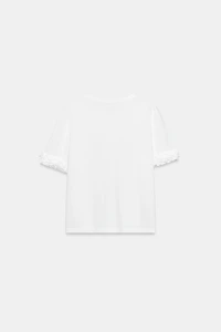 RUFFLED SLEEVE T-SHIRT