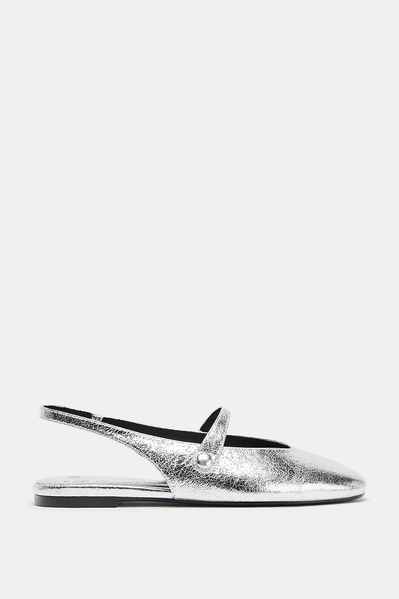 METALLIC EFFECT BALLET FLATS