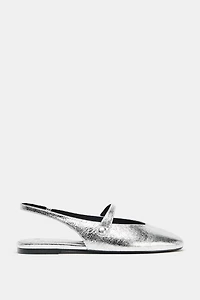 METALLIC EFFECT BALLET FLATS