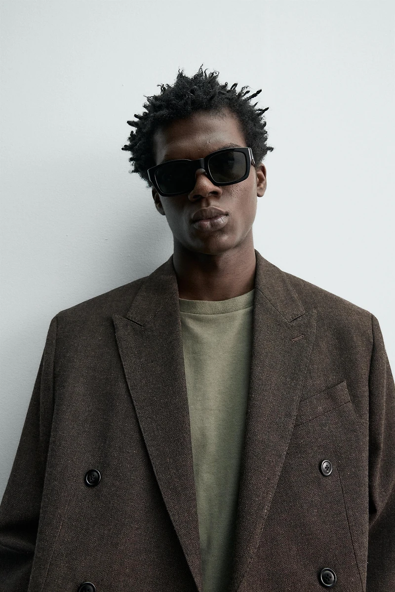 WOOL BLEND DOUBLE BREASTED BLAZER