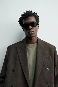 WOOL BLEND DOUBLE BREASTED BLAZER