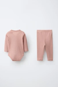 ENSEMBLE BODY CROISÉ ET LEGGING EN MAILLE POINTELLE