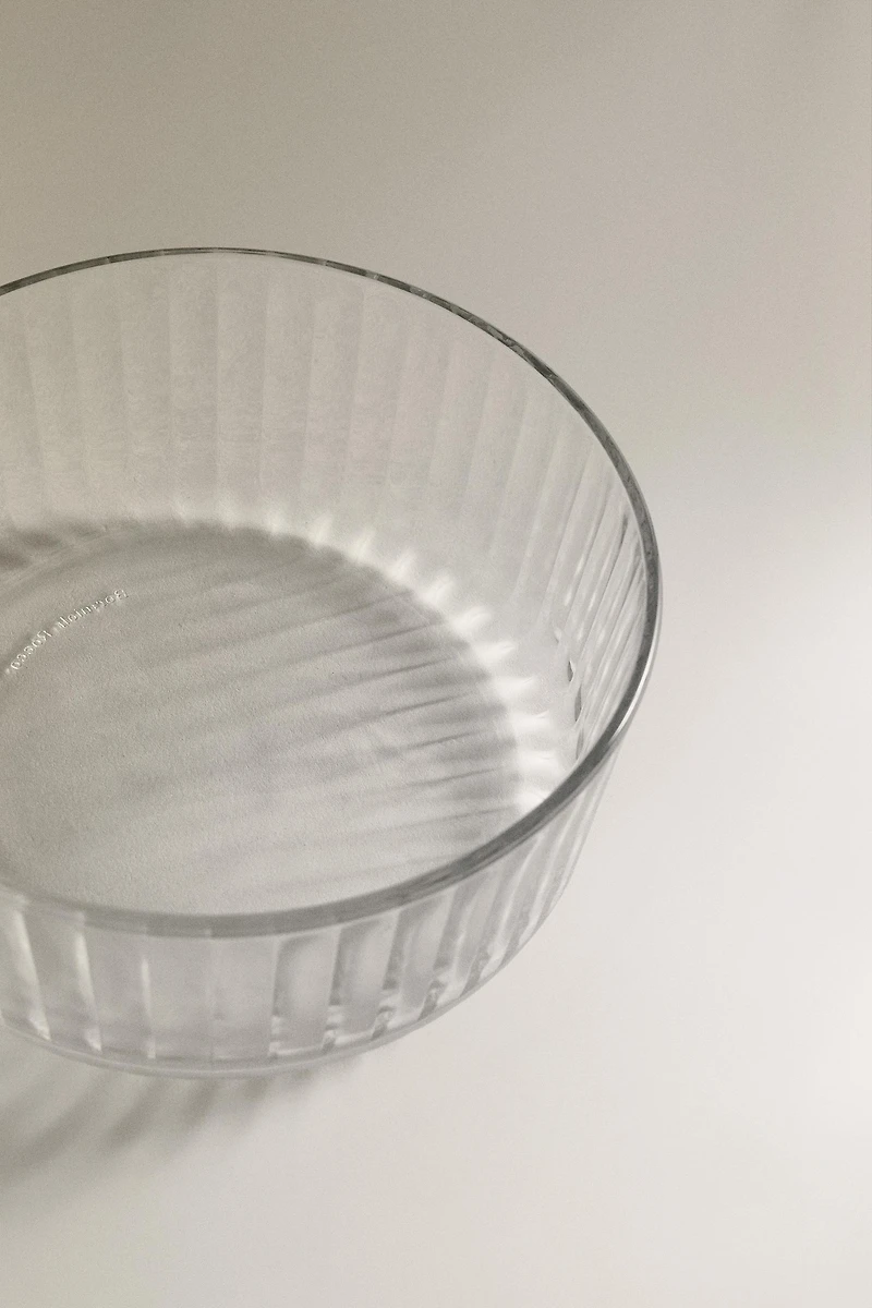 RAISED WAVY DESIGN GLASS BOWL