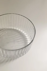 RAISED WAVY DESIGN GLASS BOWL